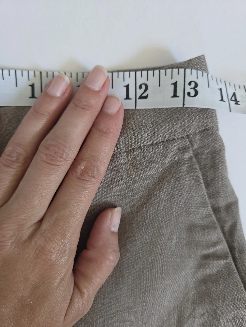 H&M linen blend wideleg flowg lightweight trousers in neutral beige brown sz 2